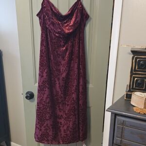 Cider Strapless Wine Red Dress